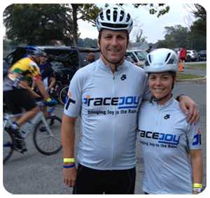 Craig and Jenn in RaceJoy Bike Shirts